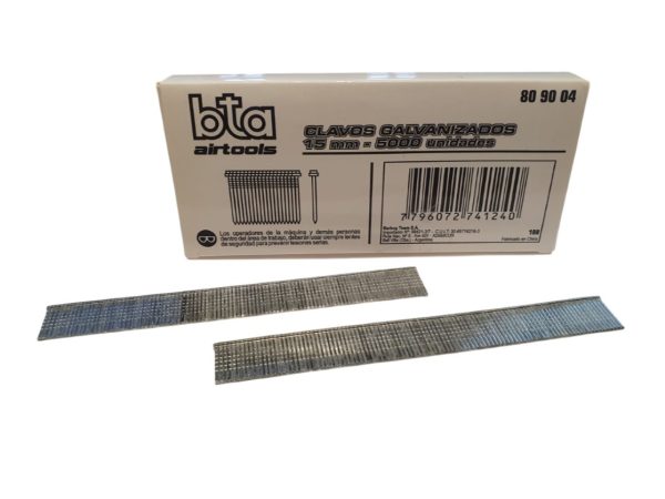 Clavos Calibre Ga18 (1.25 x 1.00mm) Largo 15mm para Clavadora Neumática (Caja x 5000 unidades)